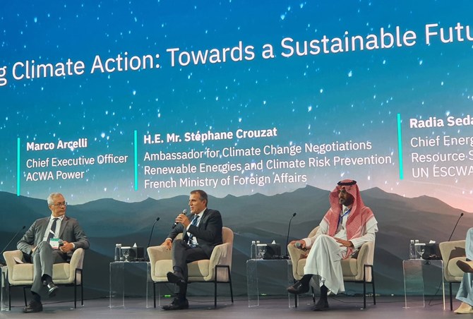 中東・北アフリカ（MENA）気候週間の合間にアラブニュースの取材に応じたステファンヌ・クルザ氏は、世界の排出削減目標達成を支援する上でサウジアラビアが果たす重要な役割について語った。写真/提供