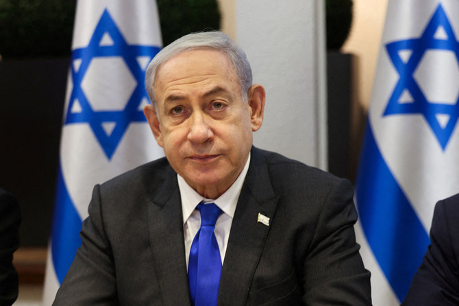 イスラエル国防省のあるテルアビブ、キリヤで、ベンヤミン・ネタニヤフ首相が閣議の議長を務める。（ファイル/ロイター）