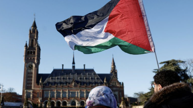 オランダ・ハーグにある国連のICJは、昨年南アフリカがイスラエルに対して起こした訴訟で暫定命令を下したが、ガザ地区での停戦命令という裁定には至らなかった。（ロイター通信）