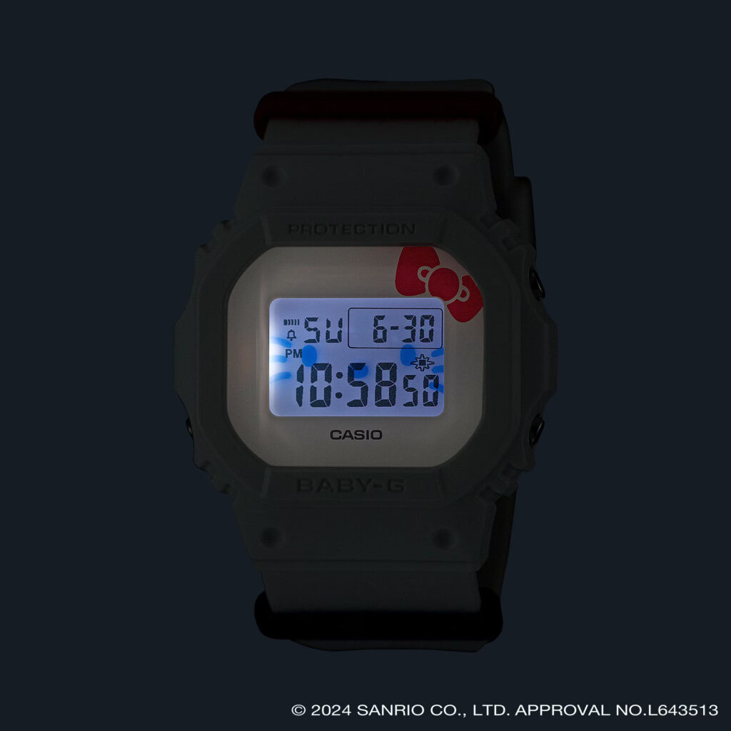 ハローキティモデルの腕時計は、BABY-Gの30周年を記念したものでもある。（カシオ）