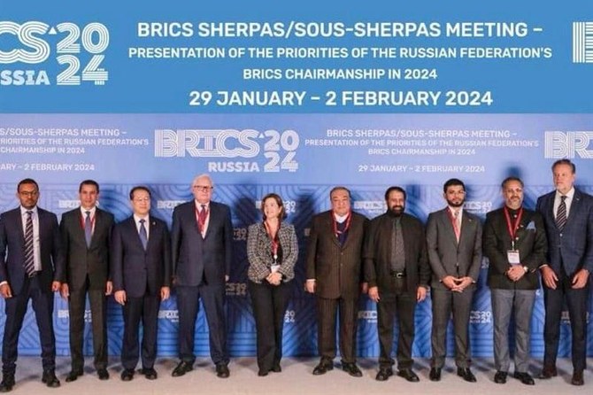 2024年1月31日、ロシアのモスクワに集まったBRICS各国代表。（エジプト外務省）