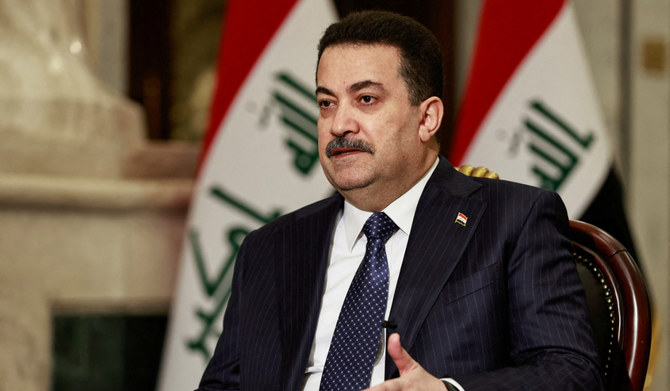 2024年1月9日、イラクのバグダッドでロイターのインタビューに応じるイラクのムハンマド・シア ・アル・スダニ首相。（ロイター）