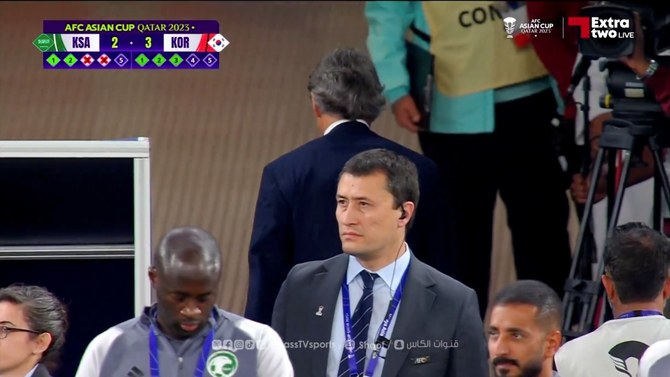 サウジアラビアサッカー連盟のヤセル·アル·ミセハル会長は、それほど辛辣ではなかったが、不快感をあらわにし、「マンチーニ監督の早期退席は容認できないが、監督は選手たちと会い、感謝の意を表した」と述べた。（X.com、スクリーンョット）