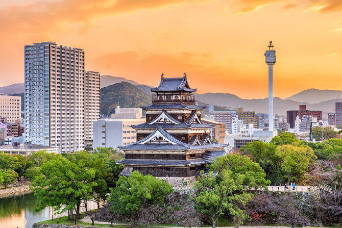 広島城を前景にした広島。(シャッターストック)