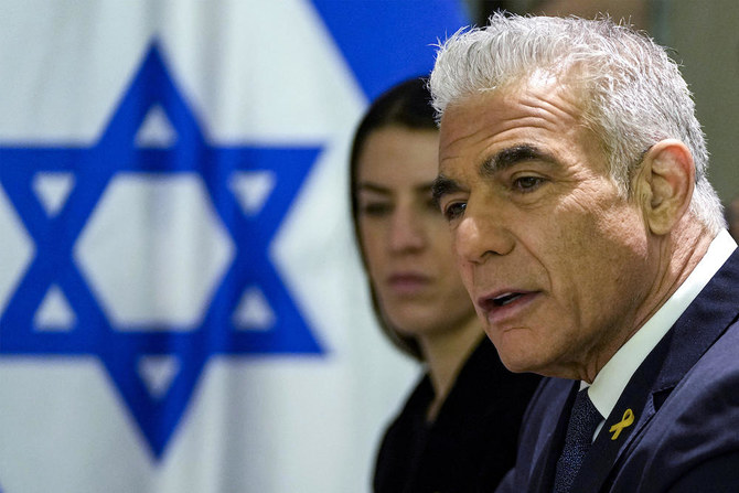イスラエルの野党指導者ヤイール・ラピード氏も早期選挙を呼びかけた。(AFP＝時事）