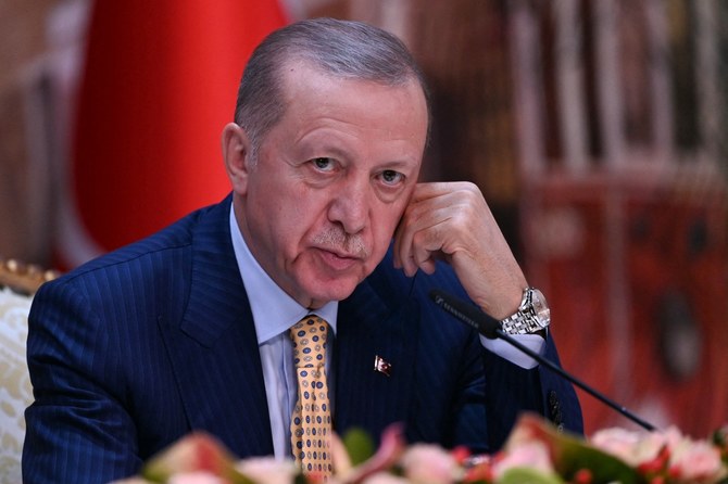 トルコのレジェップ・タイイップ・エルドアン大統領の写真（AFP＝時事）