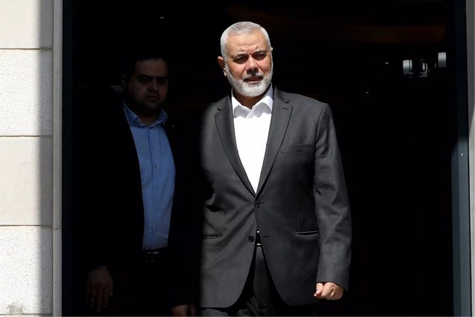 ドーハでのハマス政治局長イスマイル・ハニヤ。(ファイル/AFP)