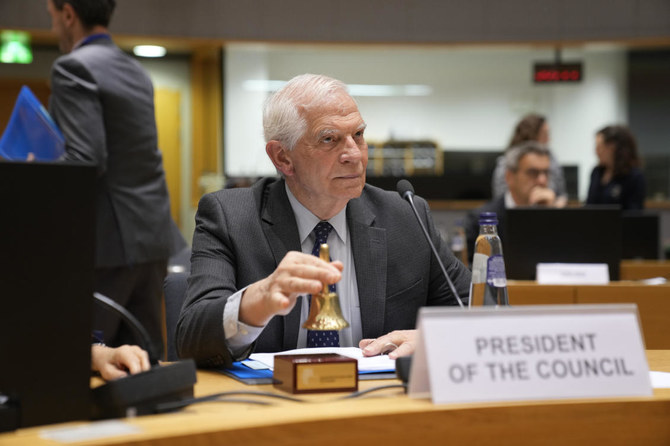 欧州連合(EU)のジョゼップ・ボレル政策委員長によると、パレスチナを承認する予定のEU加盟国の中には、スペインとアイルランドが含まれている。(ファイル/AP)