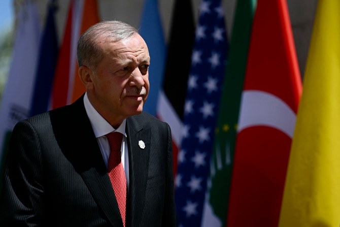 トルコのエルドアン大統領の写真(AFP=時事)