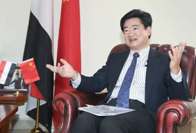 在イエメン中国大使館のShao Zheng臨時代理大使。(Asharq Al-Awsat/Bashir Saleh)