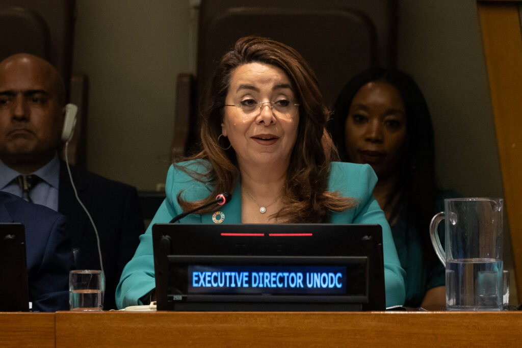 7月5日、河邉 賢裕外務審議官とともに、第11回日・国連開発計画(UNODC)戦略政策対話を開催する。(AFP)