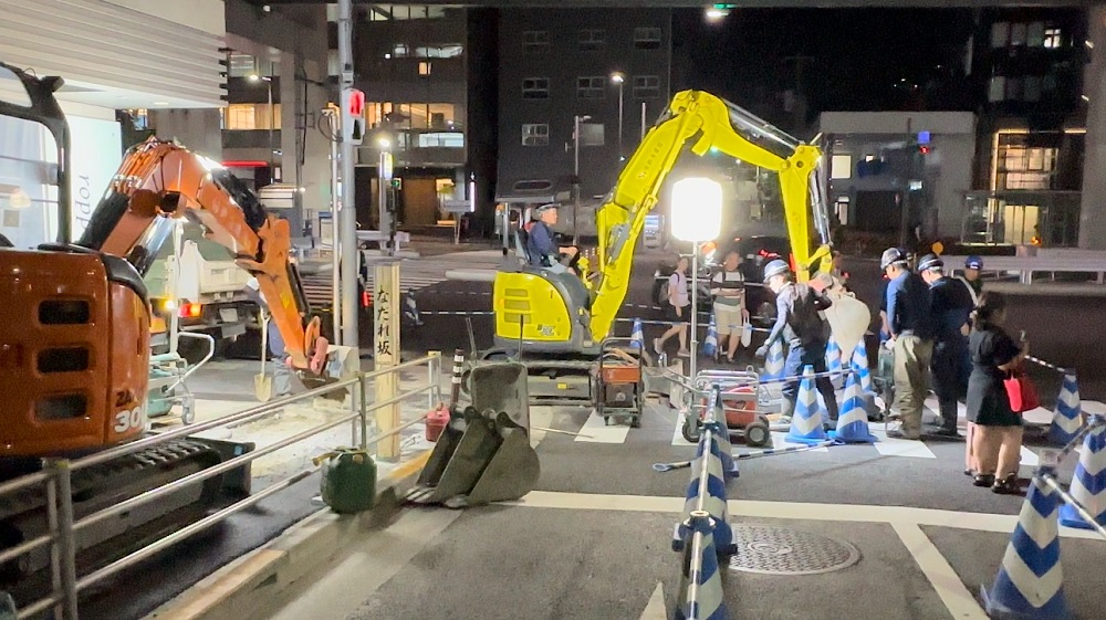 東京の建設工事のファイル写真。建設業界では上半期に53件の倒産があった。(ANJ)