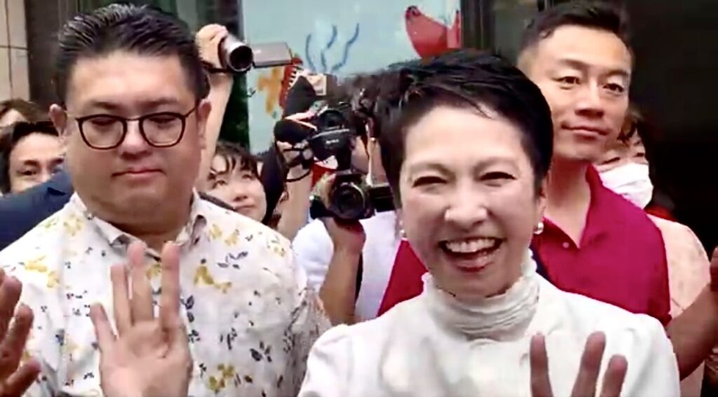 都知事選野党候補の蓮舫氏。(ANJ)