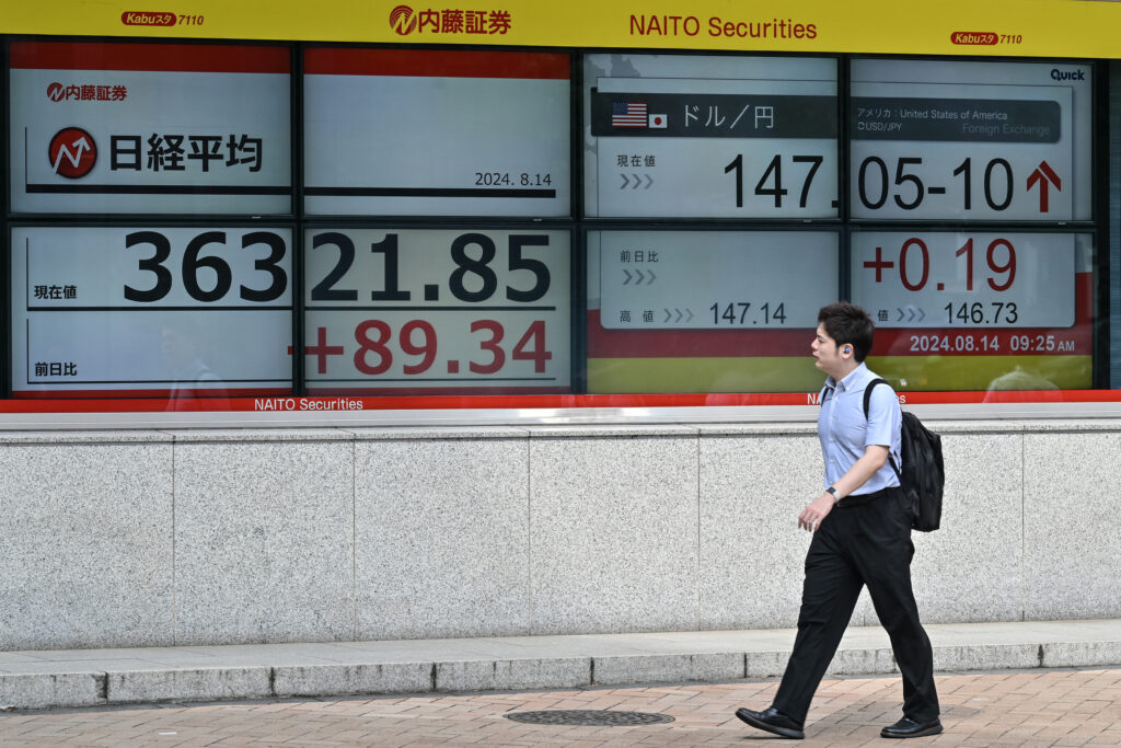 日経平均株価は3.6％高の38,062.67円で取引を終え、今年2番目の上げ幅を記録した。(AFP)
