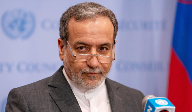 2024年9月25日、米国ニューヨークの国連本部で、イラン外務省のアッバス・アラグチ大臣が報道陣に語った。(ロイター)