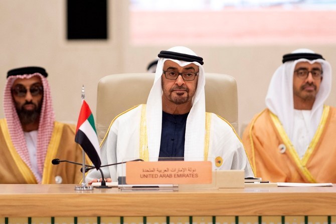 2023年10月20日、UAE大統領府が提供したこの写真は、アラブ首長国連邦大統領シェイク・ムハンマド・ビン・ザーイド・アール・ナヒヤーン氏を示している。(AFP)
