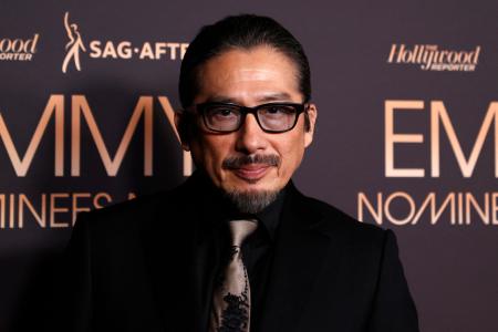 日本の俳優、真田広之が、2024年9月13日、カリフォルニア州ウェストハリウッドのスタンリーII邸宅で開催された「ザ・ハリウッド・リポーター」と「SAG-AFTRA」の第5回「エミー賞ノミネートナイト」に出席した。(AFP)