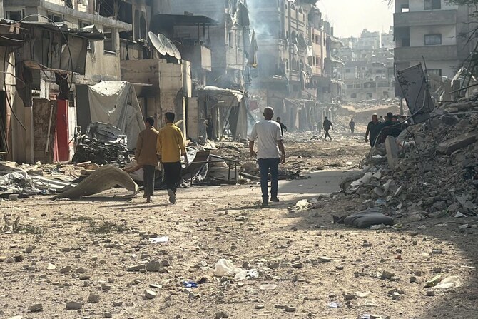 ハマスが実効支配するガザ地区の保健省は、イスラエル軍が同地区北部で最後の機能している病院を急襲し、2人の子供が死亡したと非難したが、軍は同地域での実弾発射や攻撃は把握していないと述べた。（ファイル/AFP）