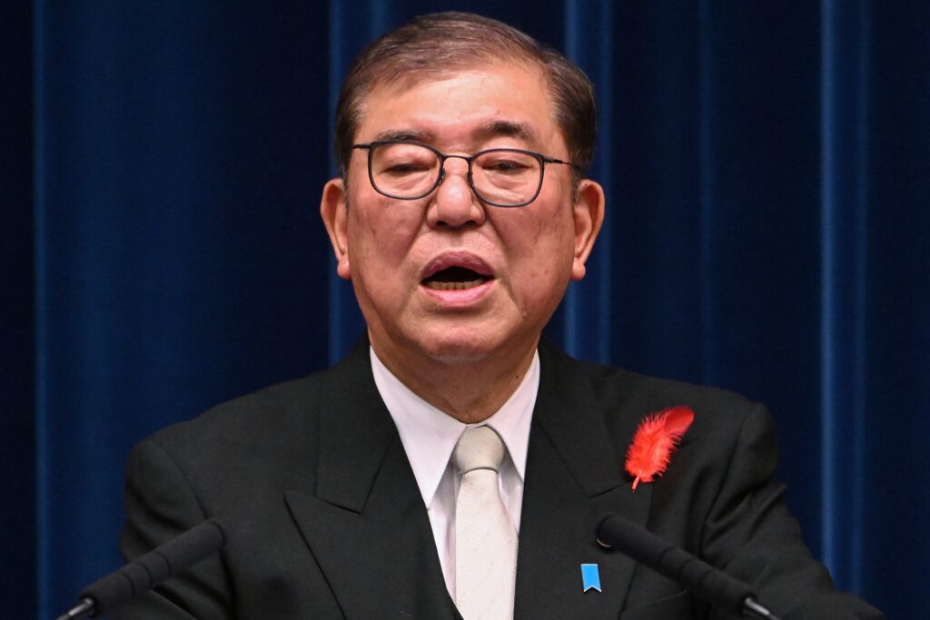 石破氏(67)は、先週行われた与党の党首選で接戦の末に勝利し、火曜日に首相に就任した。(AFP)