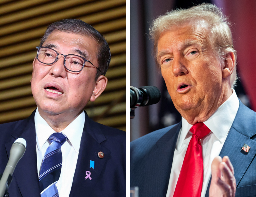 「日米安全保障同盟は、日本の外交と安全保障の基盤である」と石破氏は語った。(AFP通信)