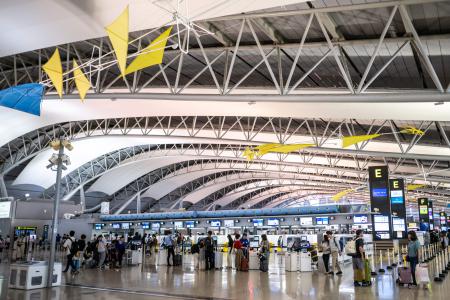 2024年9月3日撮影、大阪府の関西国際空港の出発ロビーの様子。（AFP）