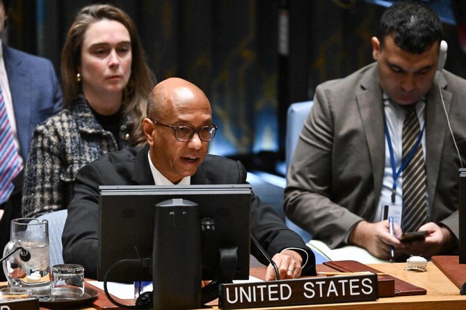 米国の国連次席大使ロバート・ウッド氏は、提案された停戦文書はハマスを勢いづかせるだろうと述べた。（AFP通信）