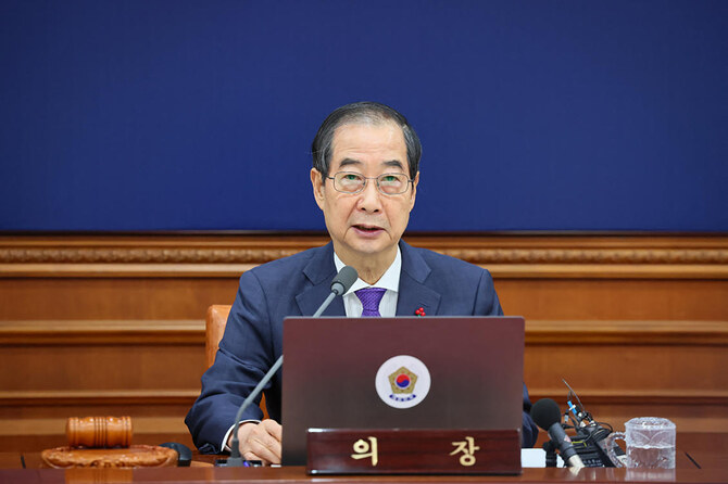 韓国の韓徳洙（ハン・ドクス）首相兼大統領代行は、主要野党が提出した一連の法案に拒否権を発動すると述べた。(韓国首相/AFP)