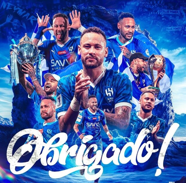 ブラジル人フォワードのネイマールは、サウジアラビア・プロリーグのチームで17か月にわたる在籍期間を終えた後、火曜日にサウジアラビア、アル・ヒラル、そしてファンに感謝の意を表した。（X/@neymarjr）