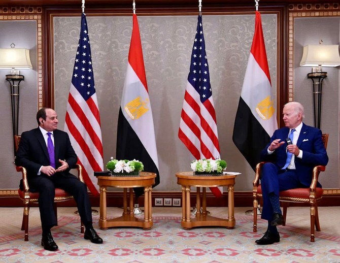 エジプトのアブドゥルファッターハ・エルシーシ大統領と米国のジョー・バイデン大統領は火曜日、ガザ地区における停戦合意に向けた進行中の調停努力について電話で協議した。（エジプト大統領府報道官/ファイル）