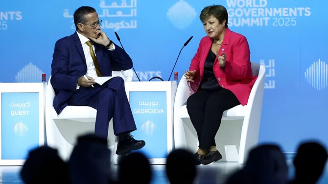 クエスト氏からインフレが再燃する懸念について尋ねられたIMFのトップは、事態がどのように展開するかを見守る必要があると述べた。(WGS/SCREENGRAB)