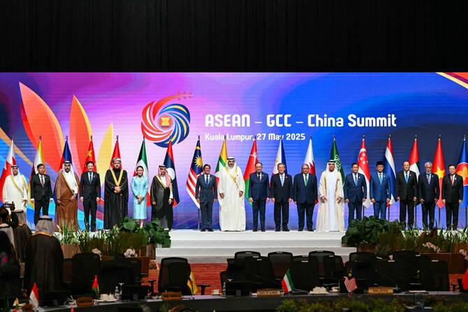 クアラルンプールでは火曜日、中国、GCC、ASEANの歴史的な3カ国首脳会議が開催された(File/AFP)